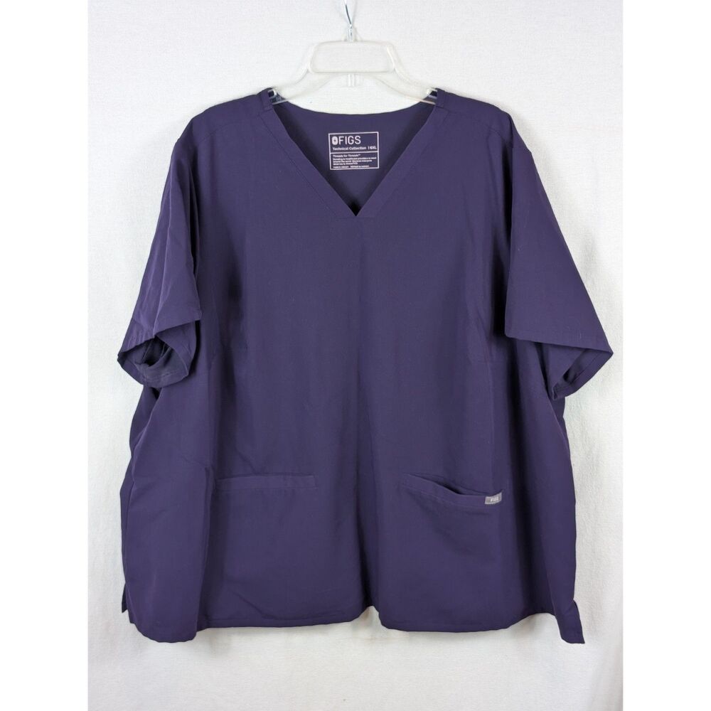 Figs Technical Collection V-Neck Scrub Top Purple Women's Size 6X